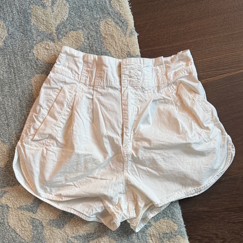 Free People High Waisted White Shorts